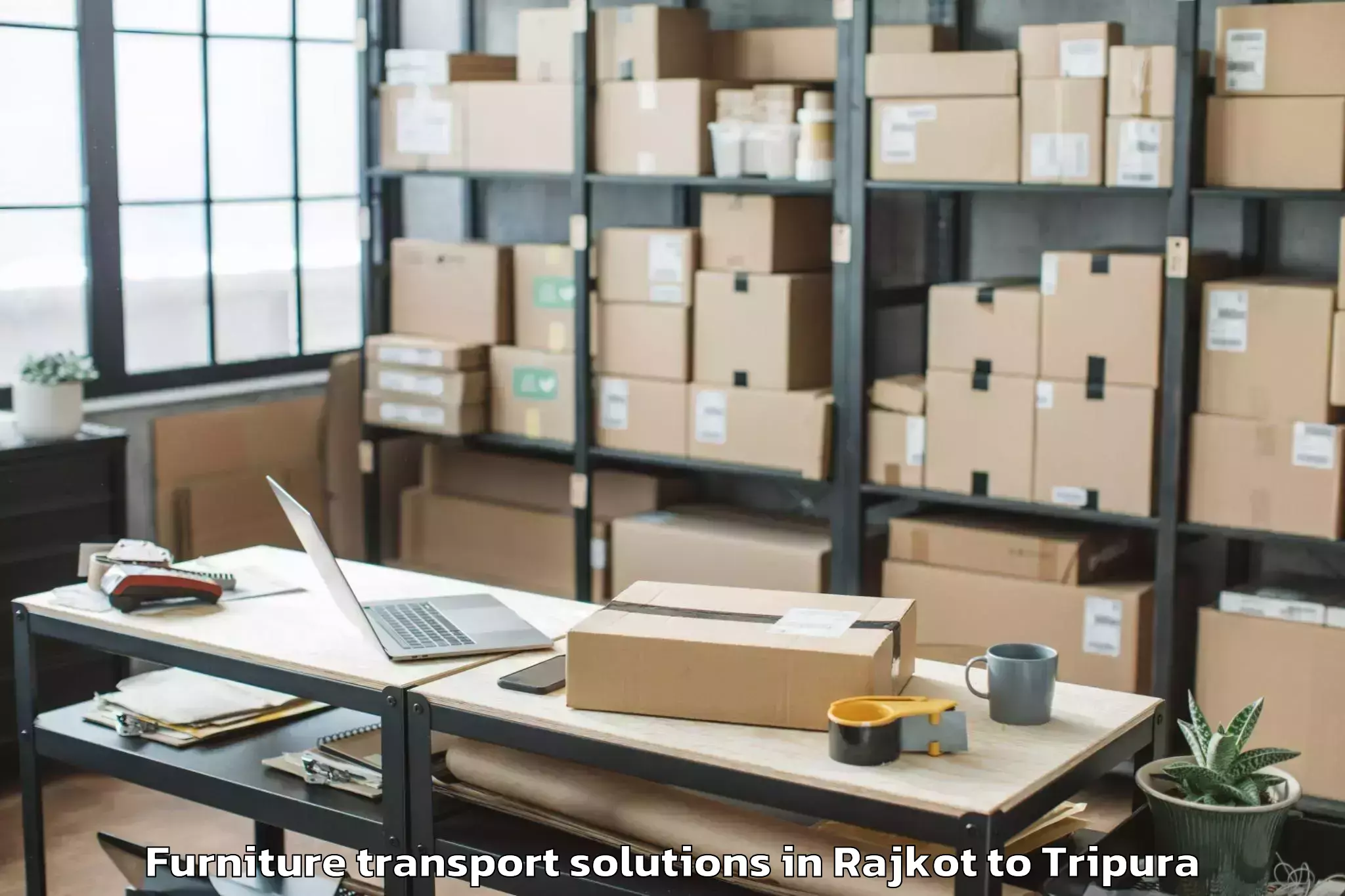 Discover Rajkot to Kailashahar Furniture Transport Solutions